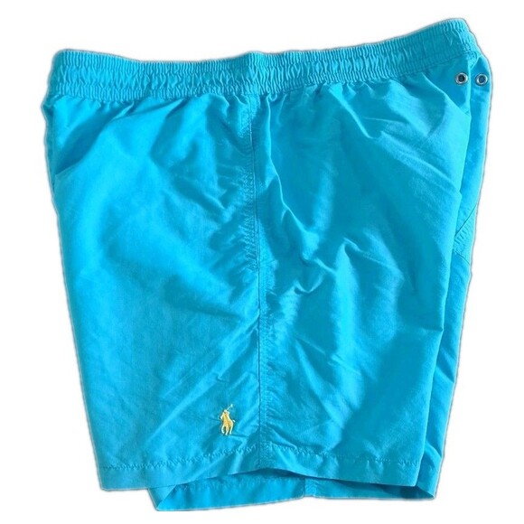 Polo Ralph Lauren Swim Shorts Men’s Large Blue Yellow Nylon Drawstring Trunks - Picture 4 of 7
